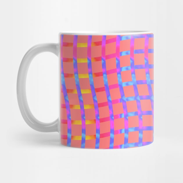 Wavy Plaid Rainbow on Pink by ArtticArlo